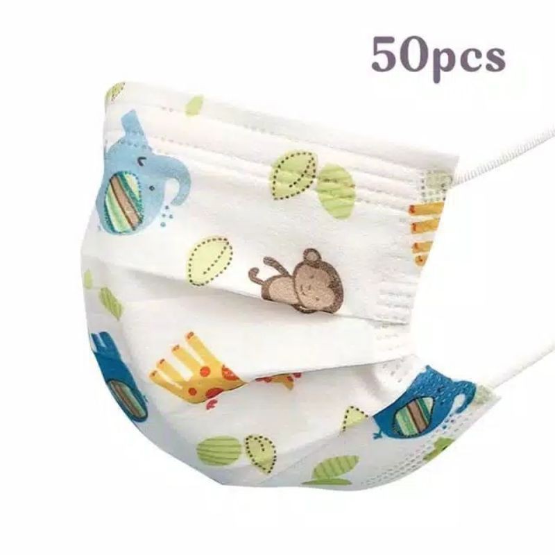 MASKER ANAK 3 PLY MOTIF/ 3 PLY KIDS CHILD/EARLOOP ISI 50 PCS