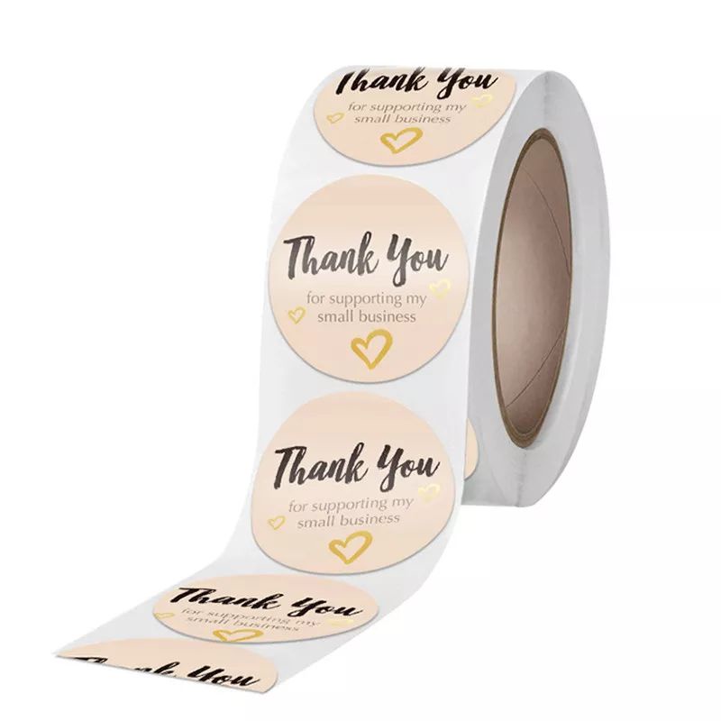 1 Roll (500pcs) Stiker Label 2.5cm stiker terimakasih Label Thank you for OLshop DIY