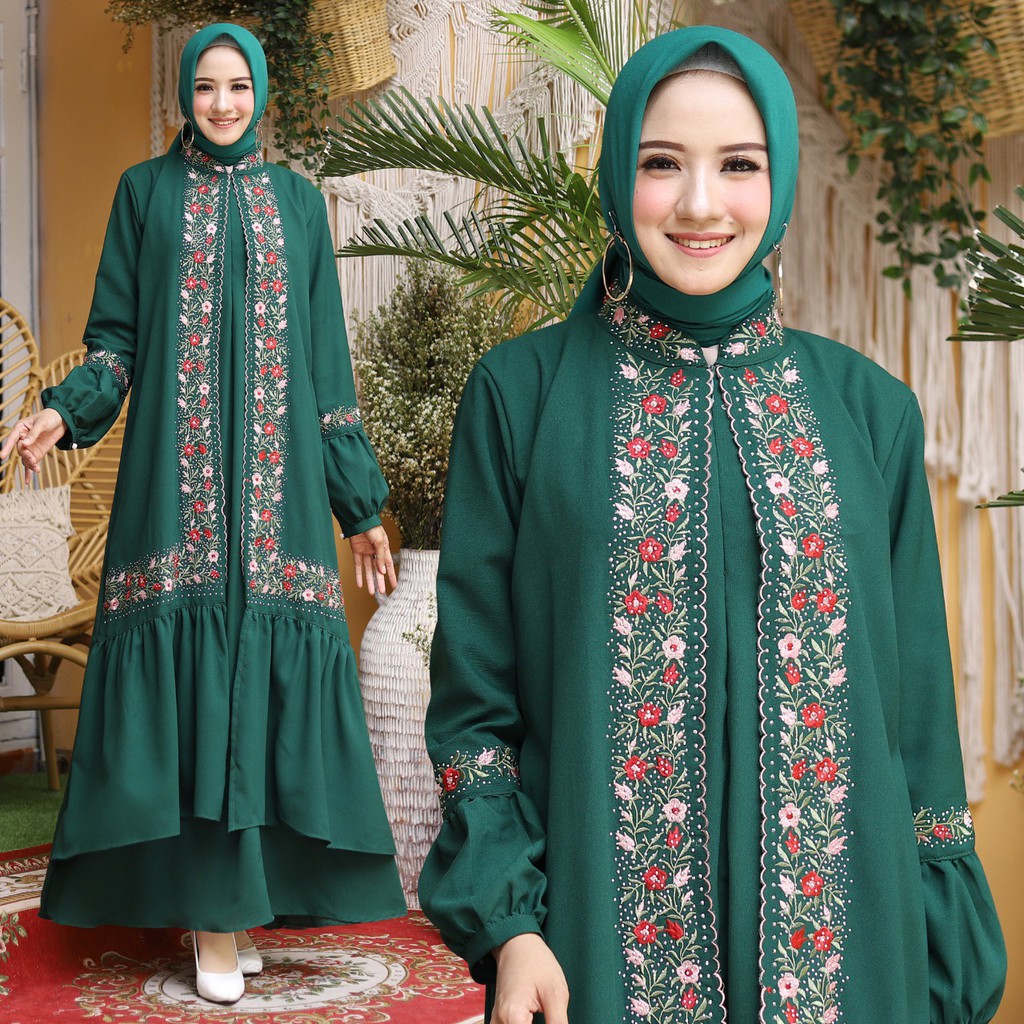 HOPYLOVY - Gamis Wanita Hijab Bermotif Beallin