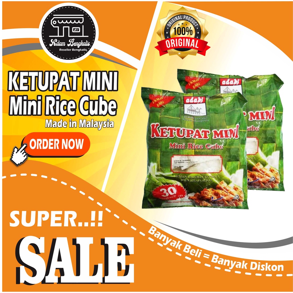 

Ketupat Mini - Mini Rice Cube isi 30pcs Cap Adabi made in Malaysia - Sangat Mudah dan Praktis