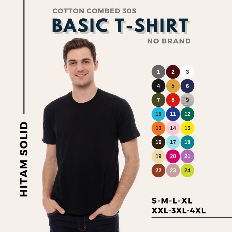 KAOS POLOS LENGAN PENDEK COTTON COMBED 30S PREMIUM