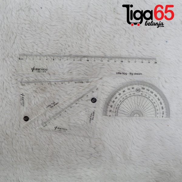 365 PENGGARIS SET 20CM #40912 Paket Penggaris / Penggaris Set Plastik 20cm 5in1 Extetik