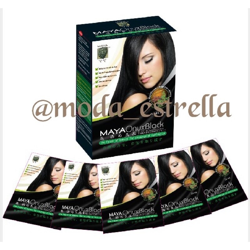 SHAMPO WARNA HITAM / SHAMPO MAYA ONYX BLACK COLOUR / SHAMPO WARNA HERBAL / MAYAONYX / BUBBLE HAIR COLOUR / MAYAONIX PEWARNA RAMBUT COKLAT UBAN