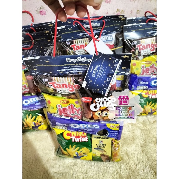 Paket Snack Ulang Tahun / Bingkisan Ultah Anak / Label Hangtag Custom / Snack Ultah Murah 7 snack 1 susu / Paket snack surabaya / Snack Khitan / Snack Tedhak siten / Hangtag Birthday