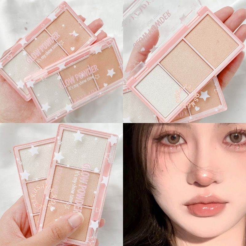 PROMO ECER!! HIGHLIGHTER POWDER ANYLADY GLOW POWDER+BLUSHER 2 WARNA BEST SELLER