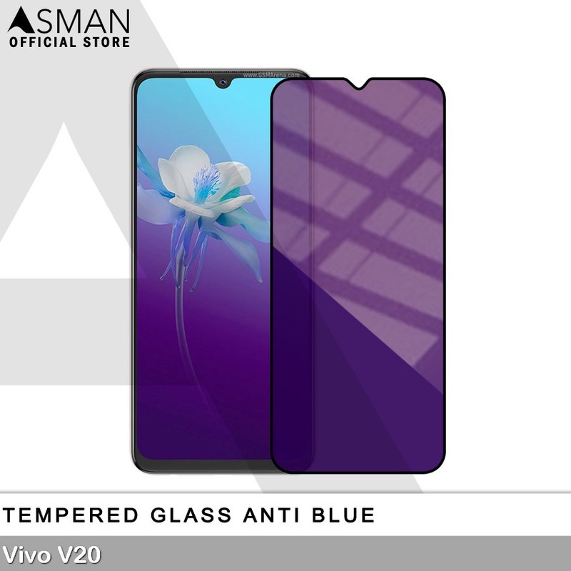 Tempered Glass Blue Light Full Lem VIVO V20 Anti Radiasi Screen Protector