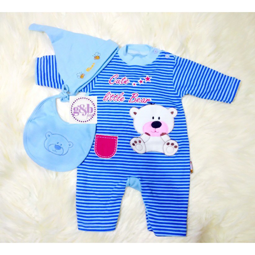 0-6 Bulan Jumper / Jumpsuit Bayi Set Cute Litlte Bear