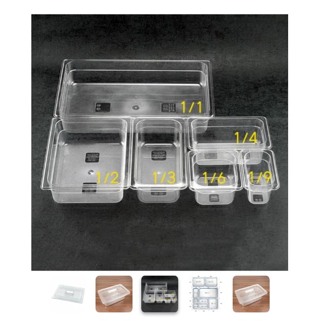 Polycarbonate Tutup Food pan prasmanan ukuran 1/6 tutup foodpan