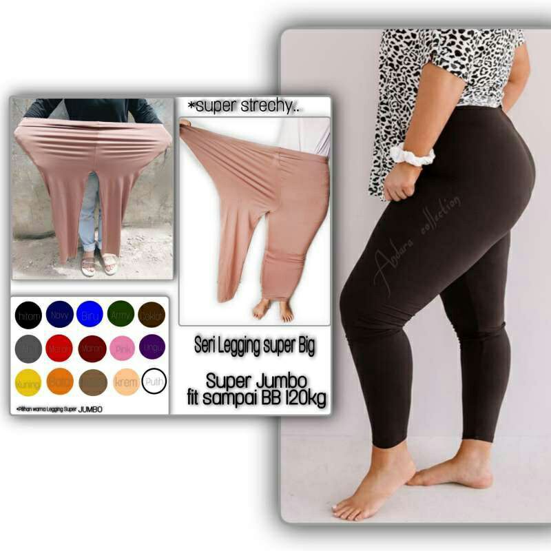 Legging Jumbo Panjang Wanita Polos BB Max 120kg