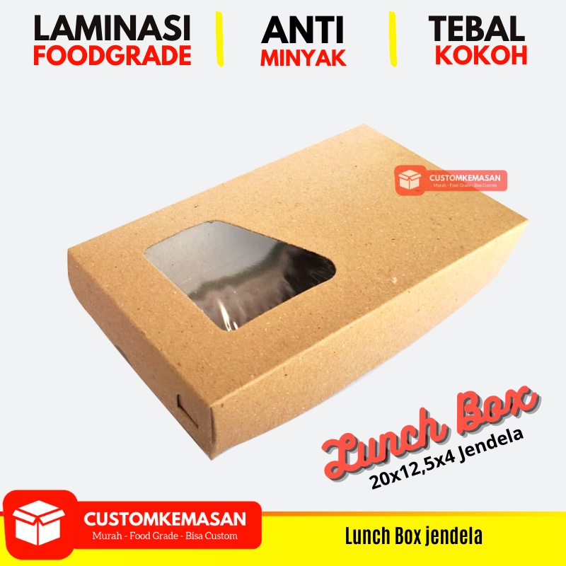 Lunch Box Jendela / Paper Lunch Box / Lunch Box Paper / Lunch Box Window / Box Nasi
