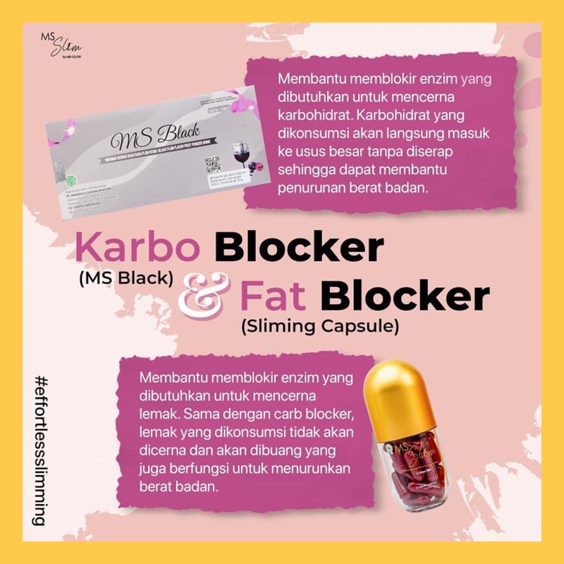 MS SLIM MS BLACK MS GLOW Kapsul Pelangsing Slimming  