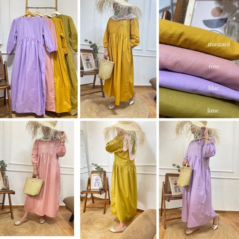 LUCIU TUNIK/TUNIK WANITA/DRESS CURVE/SEIKA MIDI DRESS