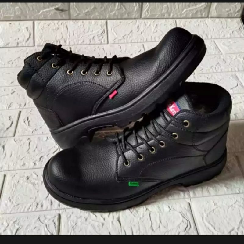 sepatu safety murah boot tali Hitam