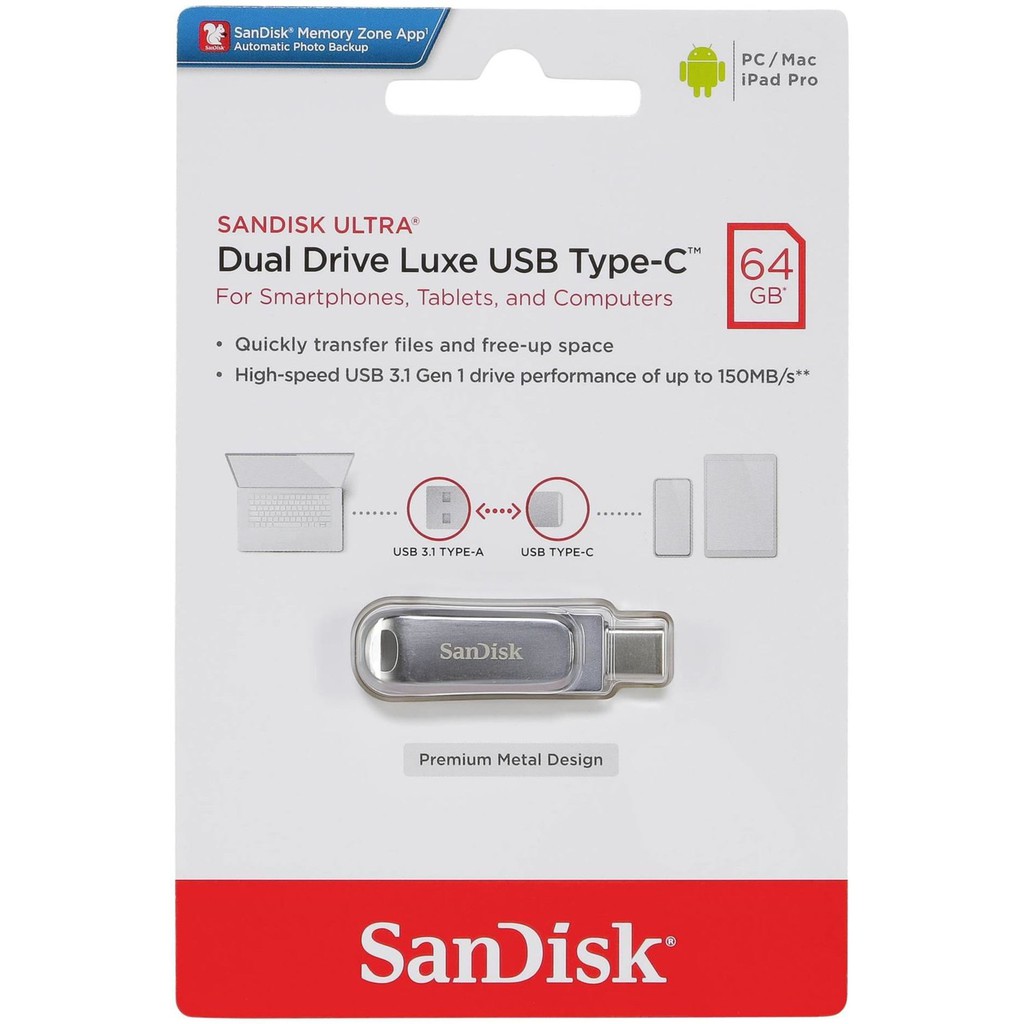 Flashdisk Sandisk Dual drive luxe USB TypeC