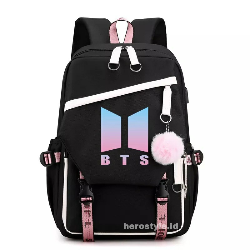 Tas Ransel Wanita korean style BT21 Baru Populer 2022 Tas Ransel Sekolah SMP SMA Ukuran Besar Tas Punggung Backpack Murah Tas Ransel Korea Tas Ransel BTS