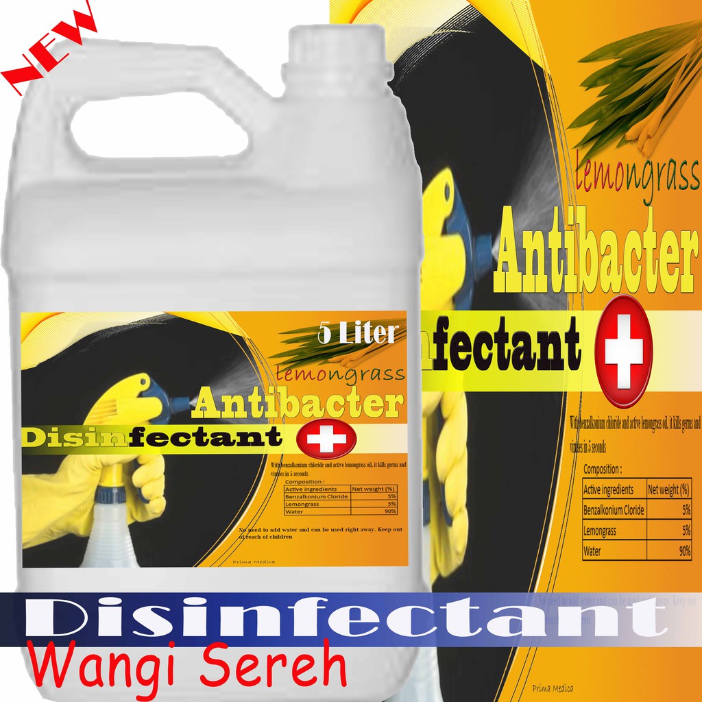 disinfectant bkc base 5 liter kesehatan kantor dan tempat umum pembunuh virus siap pakai sudah ada izin edar resmi by Oke sabun suplayer