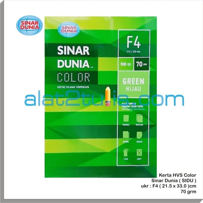 

Langsung Order HVS Warna Color SIDU | SINAR DUNIA | 70 grm | Folio | F4 Murah