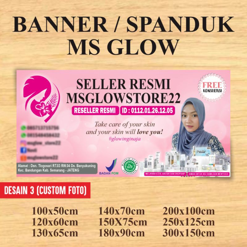 Free Desain Banner Spanduk Reseller Resmi Ms Glow 2021 Indonesia