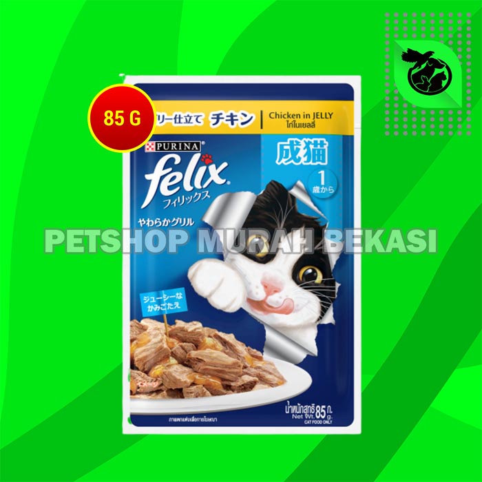 Felix Cat Food Makanan Basah Kucing Wet pouch Kitten Adult 85 Gram