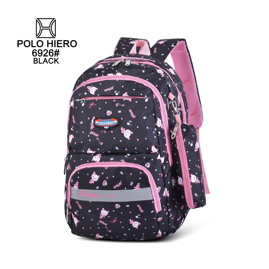 Tas Sekolah Anak Anak Perempuan Polo Hiero 6926 ,[Free Tas Kosmetik],|Tas Casual,Tas Travelling|