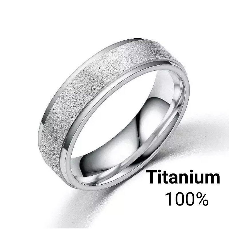 Cincin Couple Silver &amp; gold pasir polos Titanium Stainless steel Anti karat (setiap hari pakai)