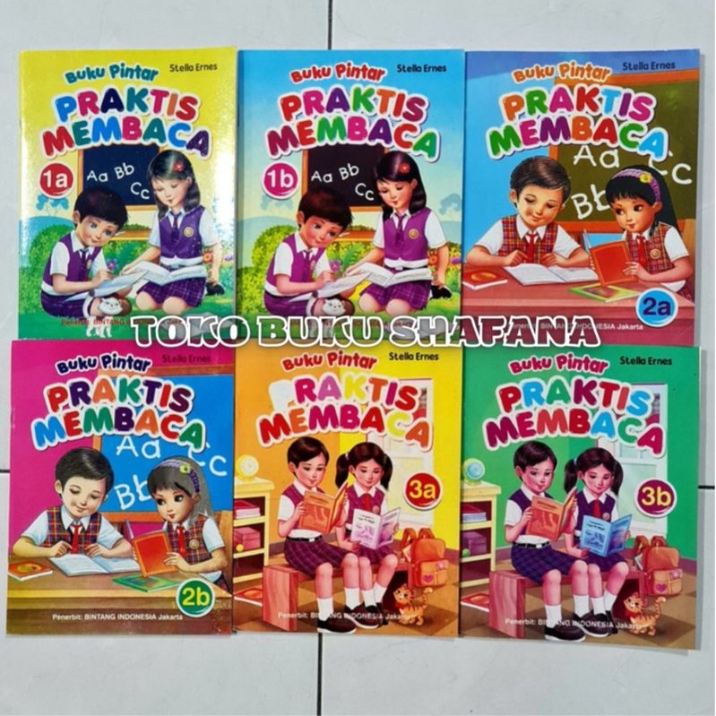 Buku Anak - Buku Pintar Praktis Membaca Jilid 1A 1B 2A 2B 3A 3B Untuk PAUD TK SD Penerbit Bintang