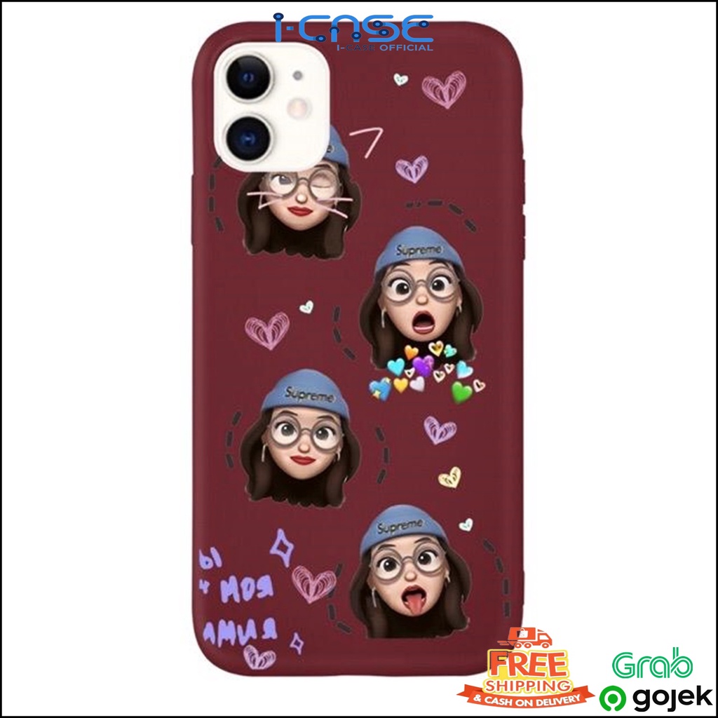 Stiker Girl Soft Case iCase for iPhone 6 7 8 + X XS XR 11 PRO MAX
