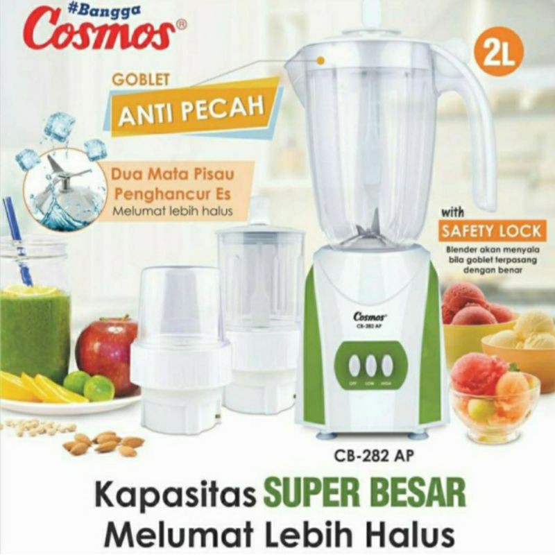 Blender Plastik Cosmos CB 282 AP Anti Pecah 2 Liter Blender Cosmos 282AP Blender Plastik