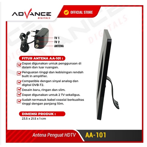 ITSTORE Antena TV Digital Advance AA 101 indoor / outdoor plus kabel 10 meter / antena UHF Skynex antena