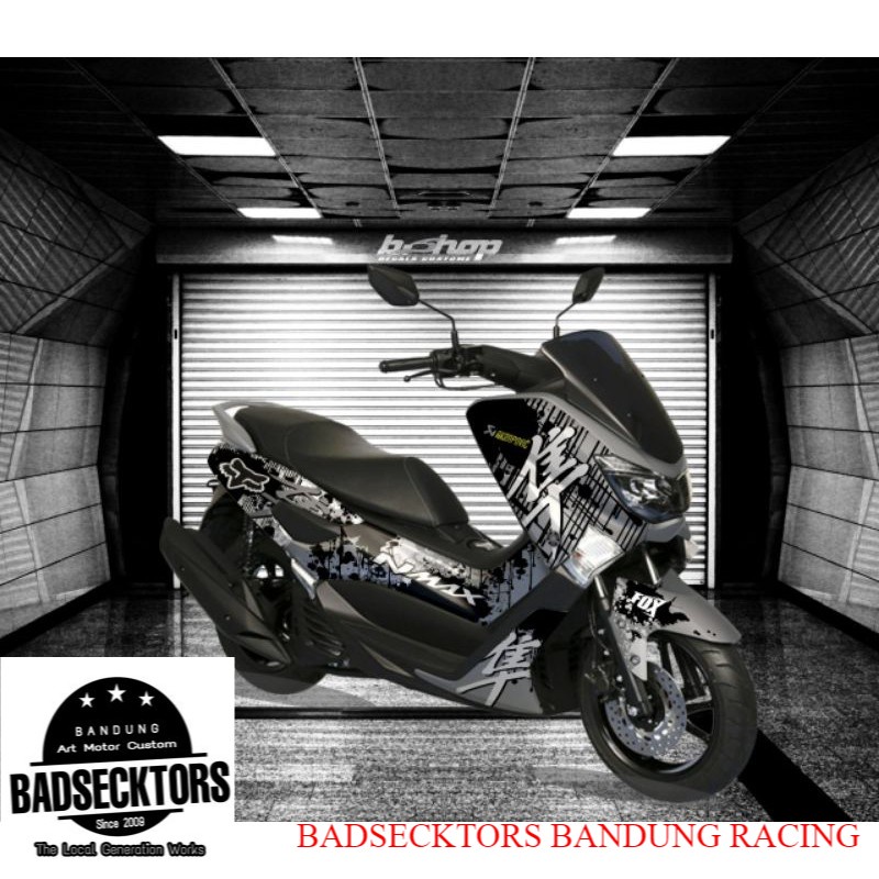 Sticker Decal Nmax Full body grafis grey black variasi keren