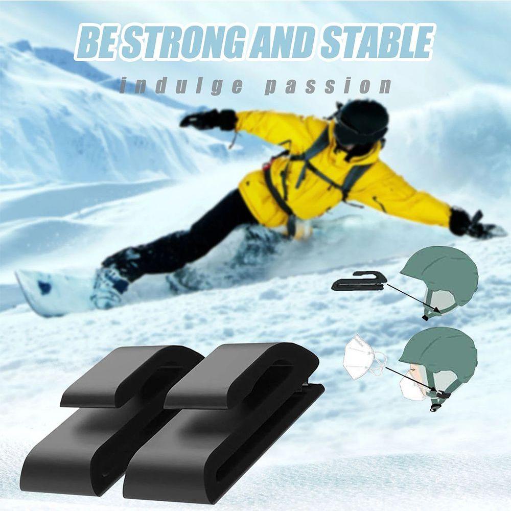 R-FLOWER 2pcs Holder Helm Ski Mendaki Olahraga Bersepeda Klip Luar Ruangan