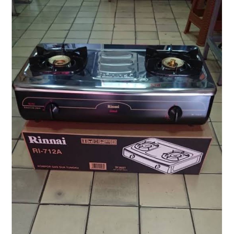 Kompor Gas Rinnai 2 Tungku Jumbo Besar Stainless Tutup Bisa Dilepas Api Lilin Ri712a Ri 712 A Shopee Indonesia