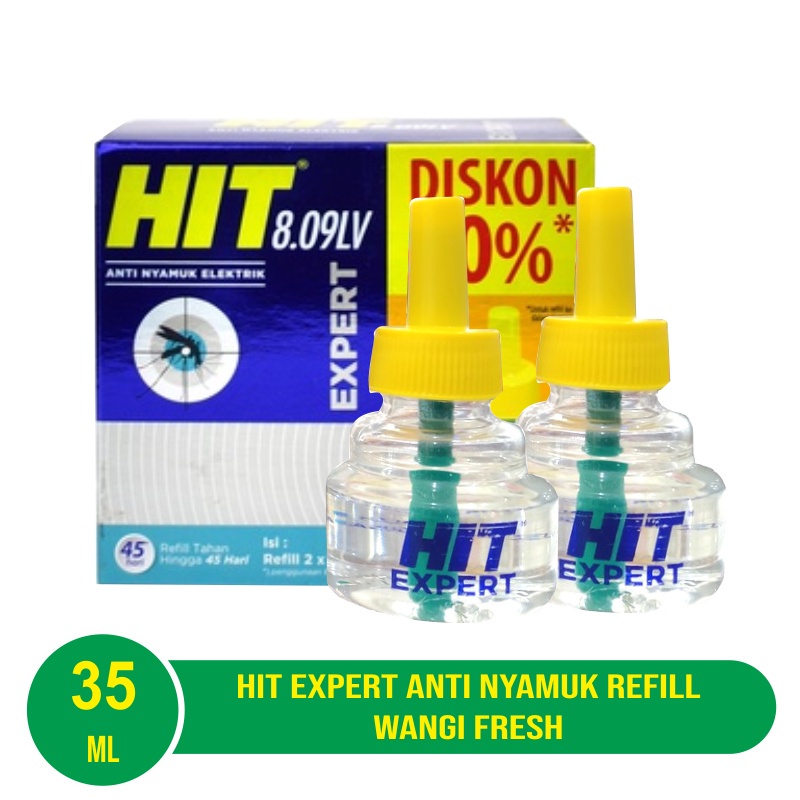 HIT Nonstop Expert Refill Liquid Anti Nyamuk Wangi Fresh ( isi 2 x 35 ml )