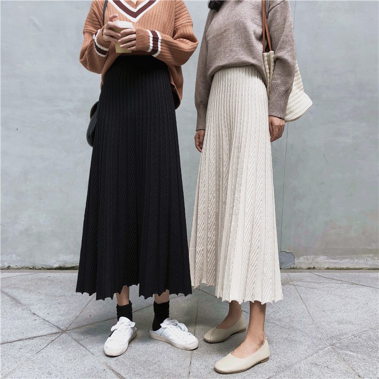 Maxi Skirt / Long Skirt Korean Fashion Joker Skirt | Shopee Indonesia