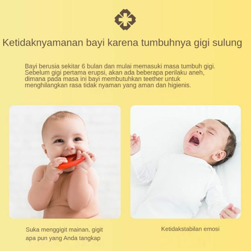 Mainan Gigitan Bayi Bentuk Pisang/Teether Bayi Bahan Silikon Bentuk Pisang