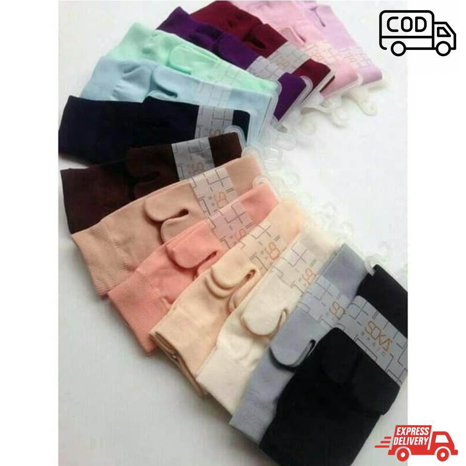 Soka Jempol Size M - L | Kaos Kaki / Kaus Kaki Wanita Muslimah Jempol Bahan Lembut Nyaman COD Alivia