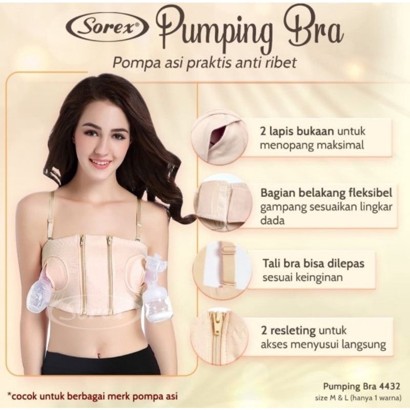 Sorex Hands Free Pumping Bra 4432/BH Menyusui Memompa ASI Anti Ribet