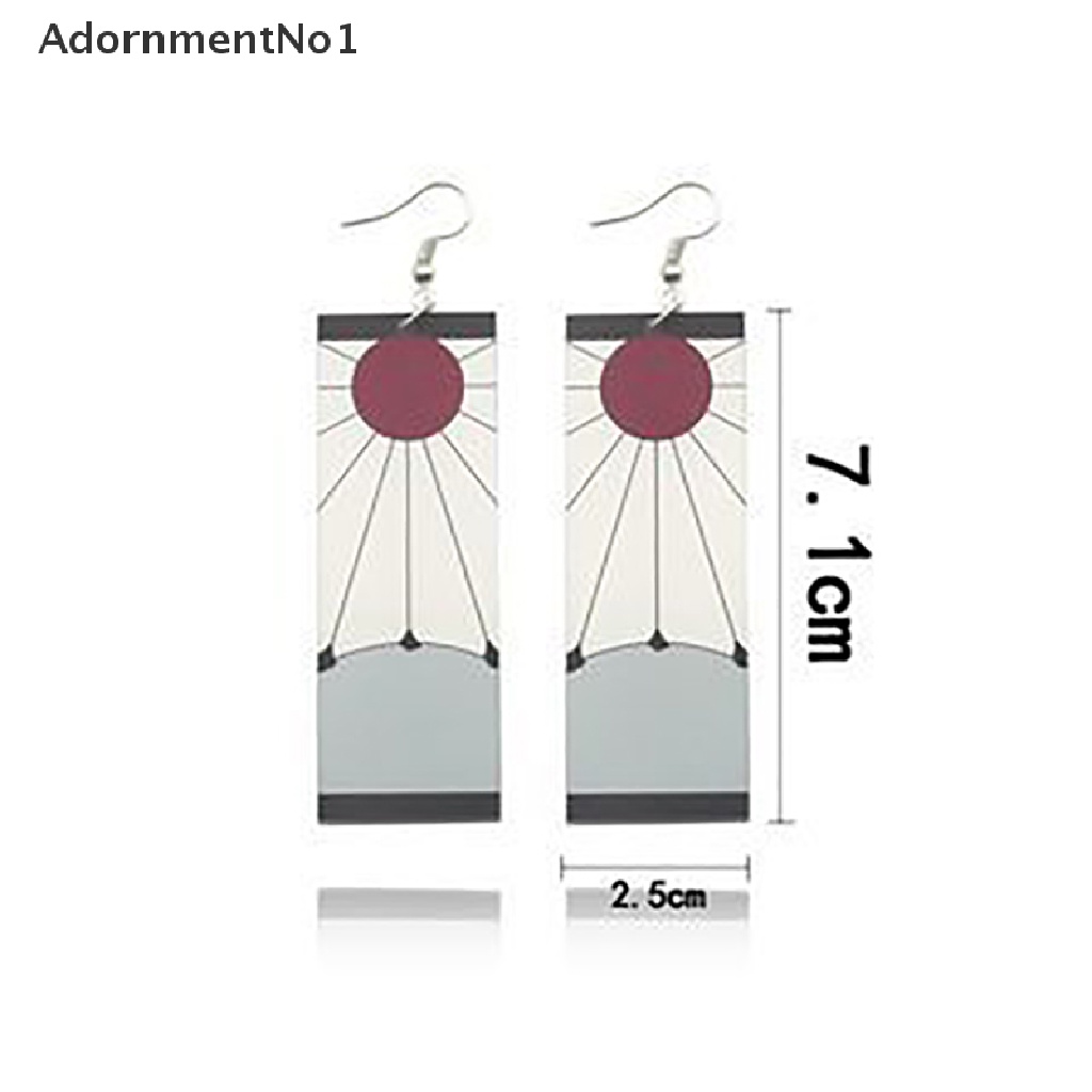 (AdornmentNo1) Anting Gantung Panjang Kait Motif Anime Demon Slayer Tanjiro Bahan Akrilik Untuk Wanita / Cosplay