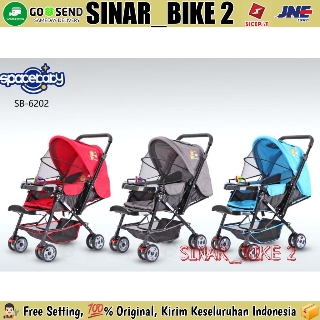 Baby Stroller Spacebaby SB-6202 Reversible Kereta Dorong Anak Bayi