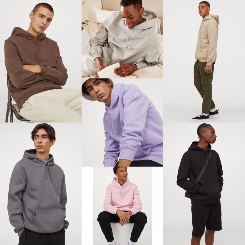 HM Divided Pullover Hoodie Sweatshirt