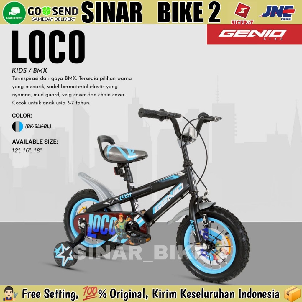 Sepeda Anak Laki-Laki 12 16 &amp; 18 Inch  BMX GENIO LOCO New