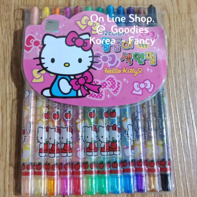 

Crayon Puter 12 Warna Hello Kitty ORI KOREA Ready Stock