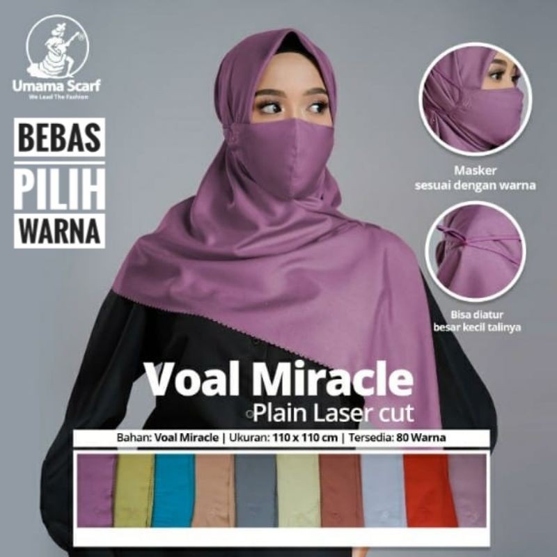 Terbaru VOAL MIRACLE PLAIN LASER CUT PLUS MASKER PART 2