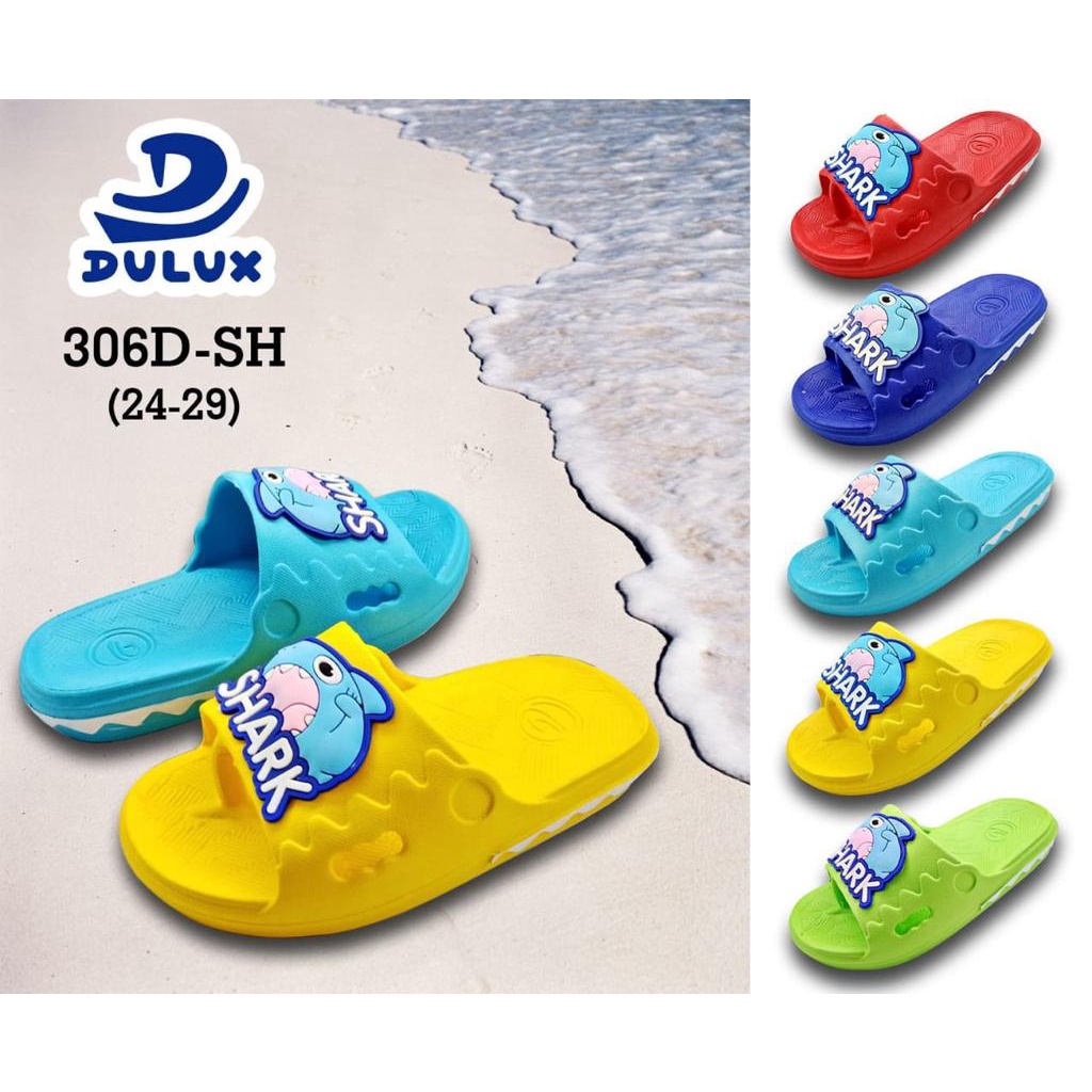 DX-306D-SH Sandal Jepit Kokop Anak Laki Laki Karakter Ikan Baby Shark Merek Dulux Size 24-29