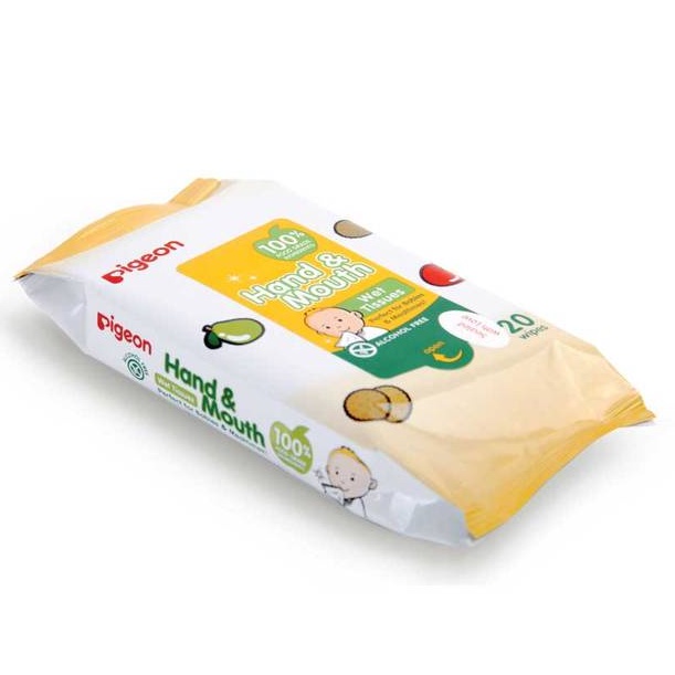 Pigeon Hand & Mouth Wet Tissue 20's - Food Grade