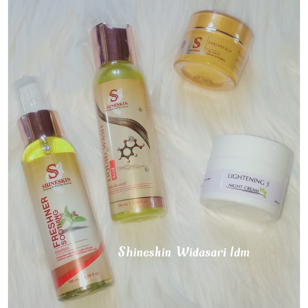 shineskin paket hemat komedo/sensitif cenderung acne whitening glow