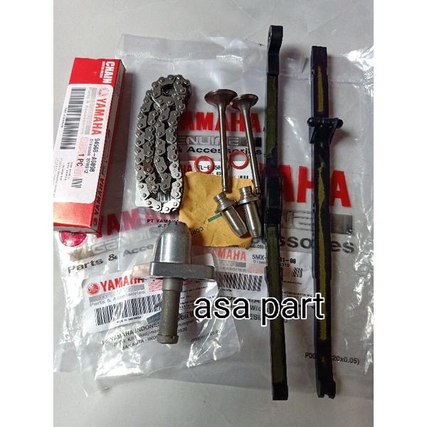 botol klep Mio ( 6 barang klep set rante keteng lidah tensioner tonjokan keteng sil klep