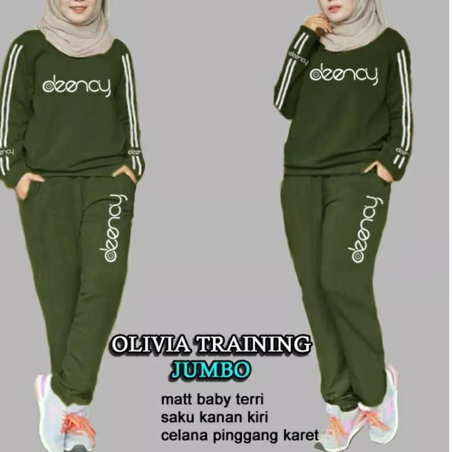 OREA TRAINING OLIVIA pakaian santai set training,pakaian wanita jumbo set olahraga dan