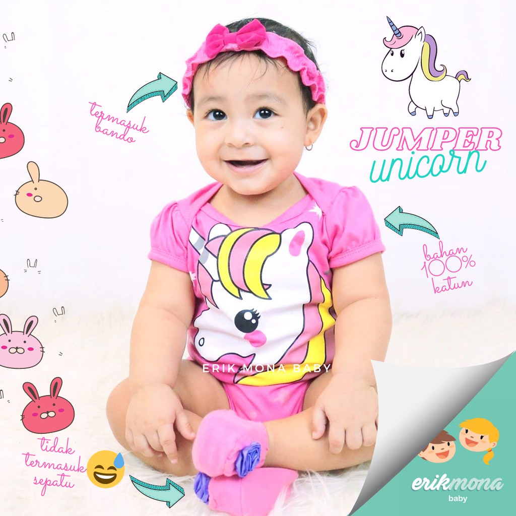 baju bayi jumper bayi lucu model unicorn