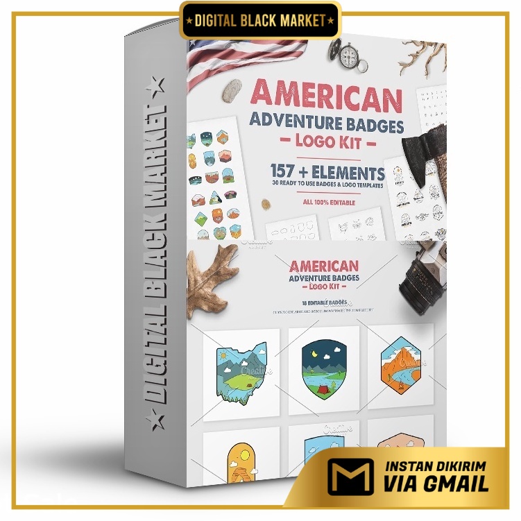 American Adventure Badges Logo Kit - Photoshop &amp; Illustrator